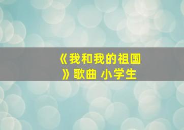 《我和我的祖国》歌曲 小学生